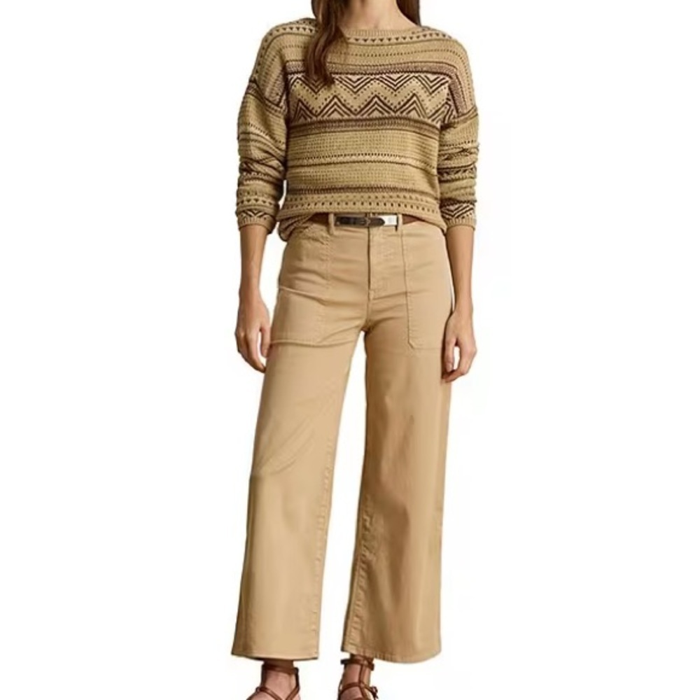 Lauren Ralph Lauren
Petite Size High Rise Cotton Wide-Leg Cropped Pants - Picture 3 of 5